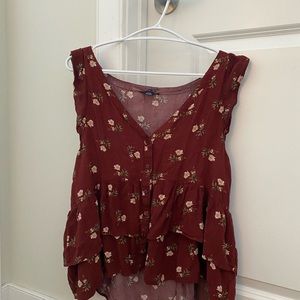 Red flora blouse, AE, Tank